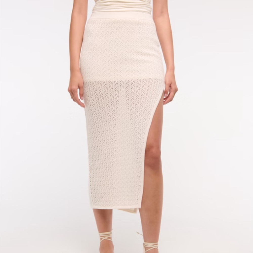 Abercrombie & Fitch Cream Crochet Skirt